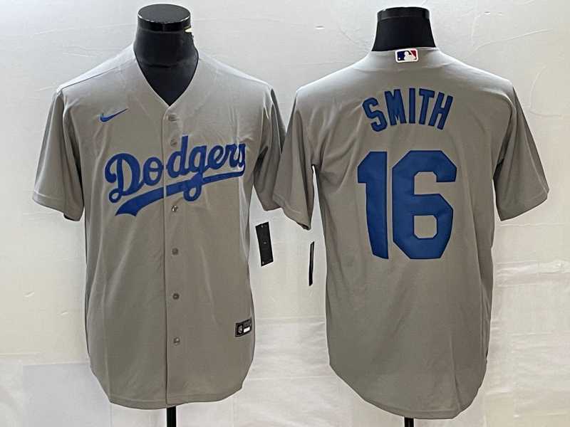 Mens Los Angeles Dodgers #16 Will Smith Grey Stitched Cool Base Nike Jersey